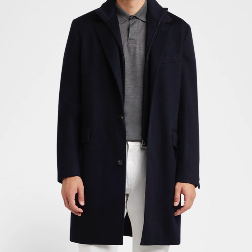 Loro Piana Dark Blue 100% Cashmere Coat